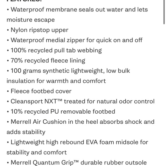 Women's Snowcreek Sport Mid Zip Polar Waterproof Boots -Merrell - Picture 11 of 11